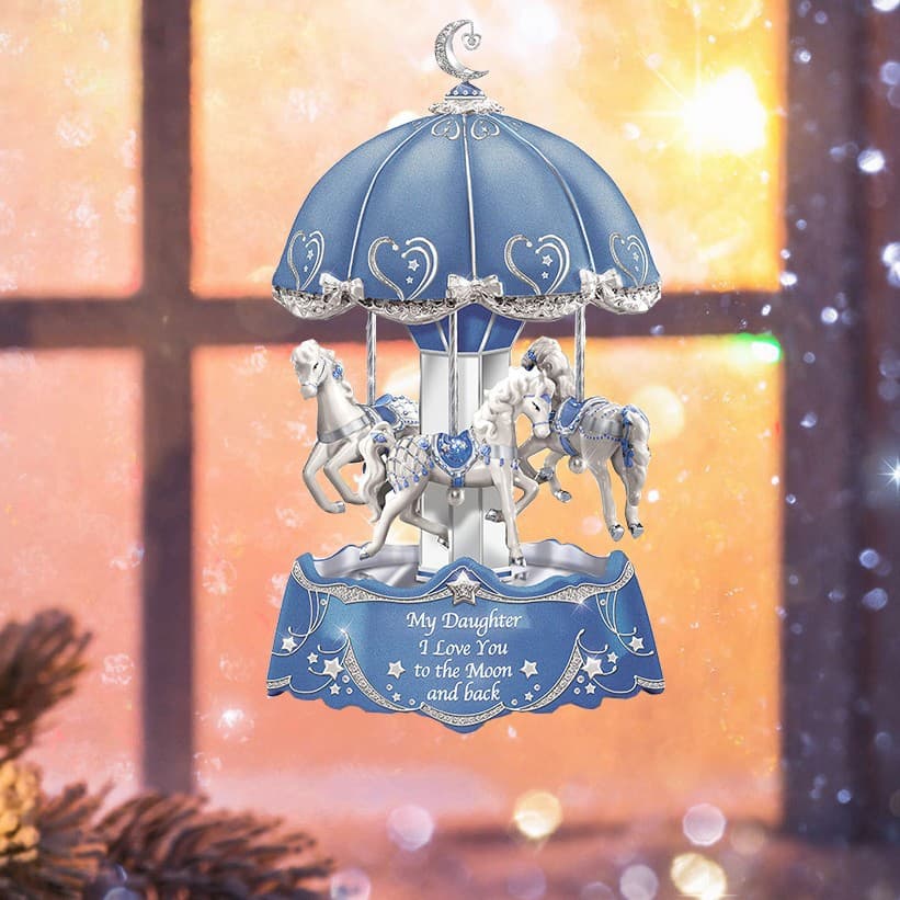 Carousel suspended ornaments Christmas stickers window glass decoration pvc stickers 20x30cm