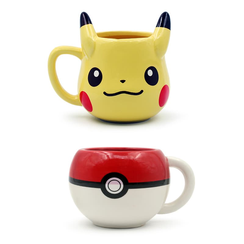 Carefully selected Japanese anime ceramic mug, children's water cup, girl's cup, cute Pikachu cup, Pokémon ball cup