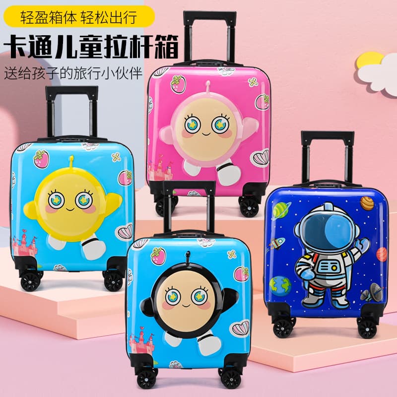 Wholesale 18-inch Cartoon Animal Kids Luggage Trolley Case with Spinner Wheels, New Carry-on Travel Suitcase with Password Lock