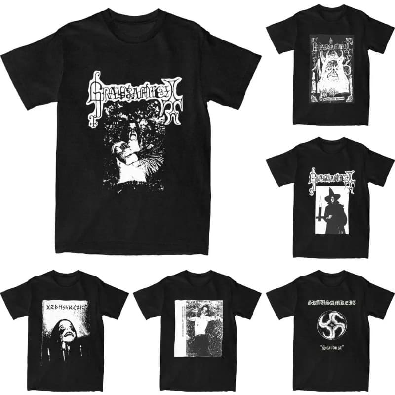 【Cross-border EU Size】Men Women T-Shirt Grausamkeit Music Black Metal