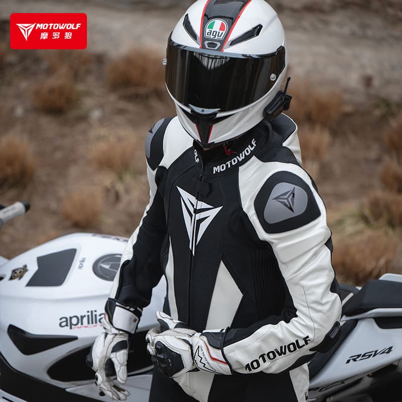 Motorcycle Anti-Fall One-Piece Leather Suit Track Riding Suit Racing Leather Suit One-Piece Protective Anti-Fall Motorcycle Suit Men