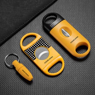 Cigar Cutter Stainless Steel Portable Cigar Cutter Sharp Blade Dual-Use Scissors V-Cut + Flat Cut