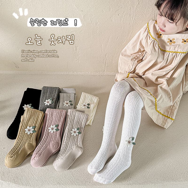 Girls' leggings spring and autumn thin children's pantyhose white outer wear versatile colorful flower stockings