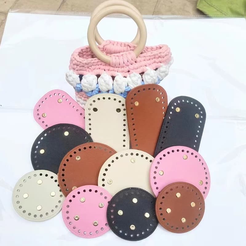 Round Leather Bag Accessories Woven Bag Base DIY Making Auxiliary Material Base Pu Bag Bottom Bucket Woven Style