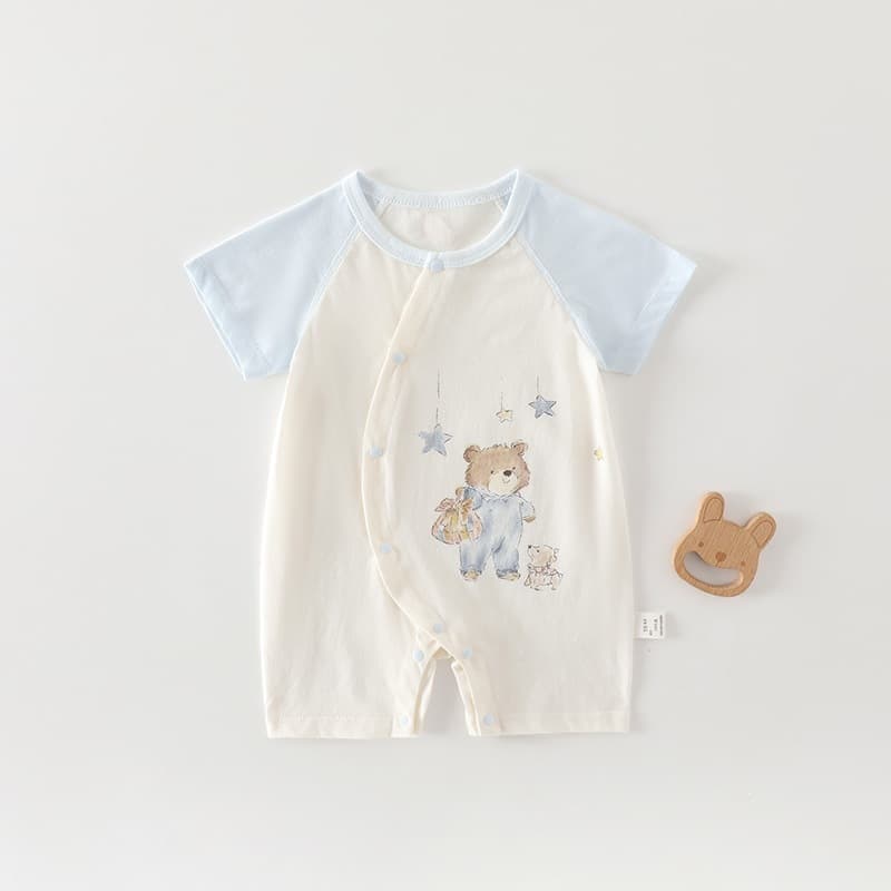 Category A Pure Cotton Baby Romper Summer Thin Style Girls Baby Clothes Crawling Suit Seamless Infant Short Sleeve Baby Outfit