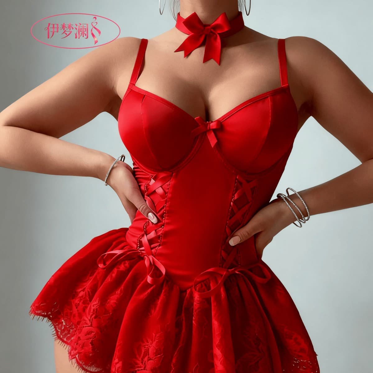 Cross-border US-EU Plus Size Sexy Sleepwear Pure Desire Shapewear Lingerie Women Summer Camisole Lace Nightgown Set Wholesale