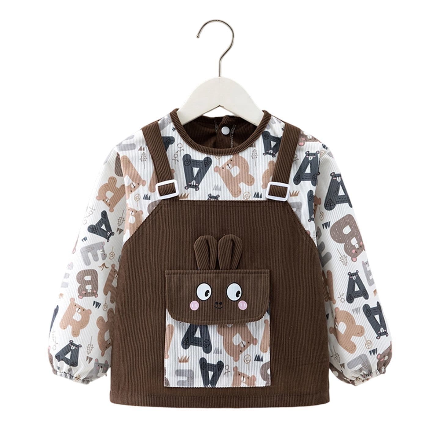 Baby Smock Waterproof and Stain-Resistant Children's Autumn Winter Girls' Back-Wear Bib Feeding Shirt Long Sleeve Boys' Infant Apron