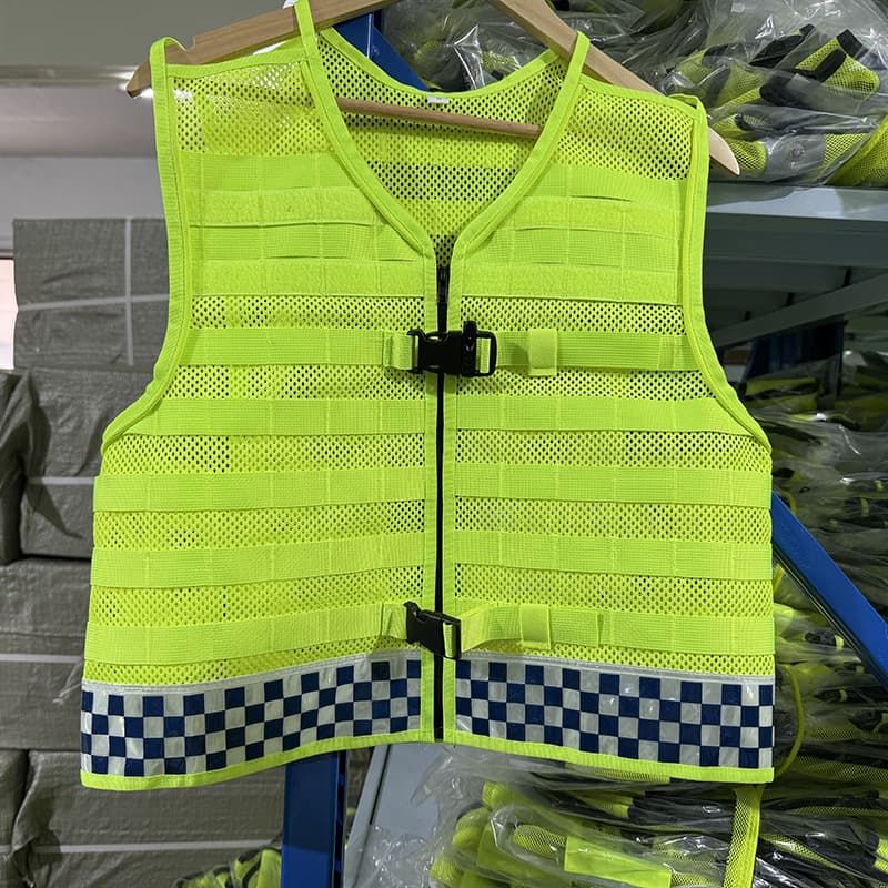 Shenzhen Subway Security Duty Patrol Reflective Clothing Lattice Mesh Breathable Reflective Vest Vest Safety Clothing Logo