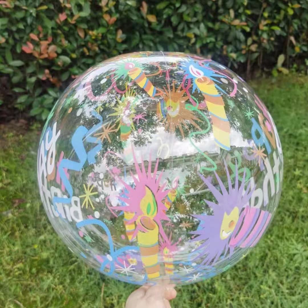 Stretch-free printed wave balls English printed wave balls birthday holiday party supplies
