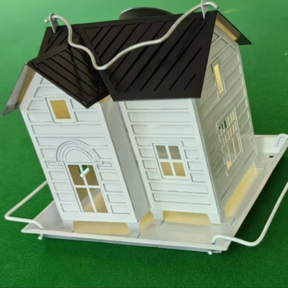 Cross-border Hot Selling Swing Solar Bird Feeder Creative House Garden Outdoor Hanging Decoration