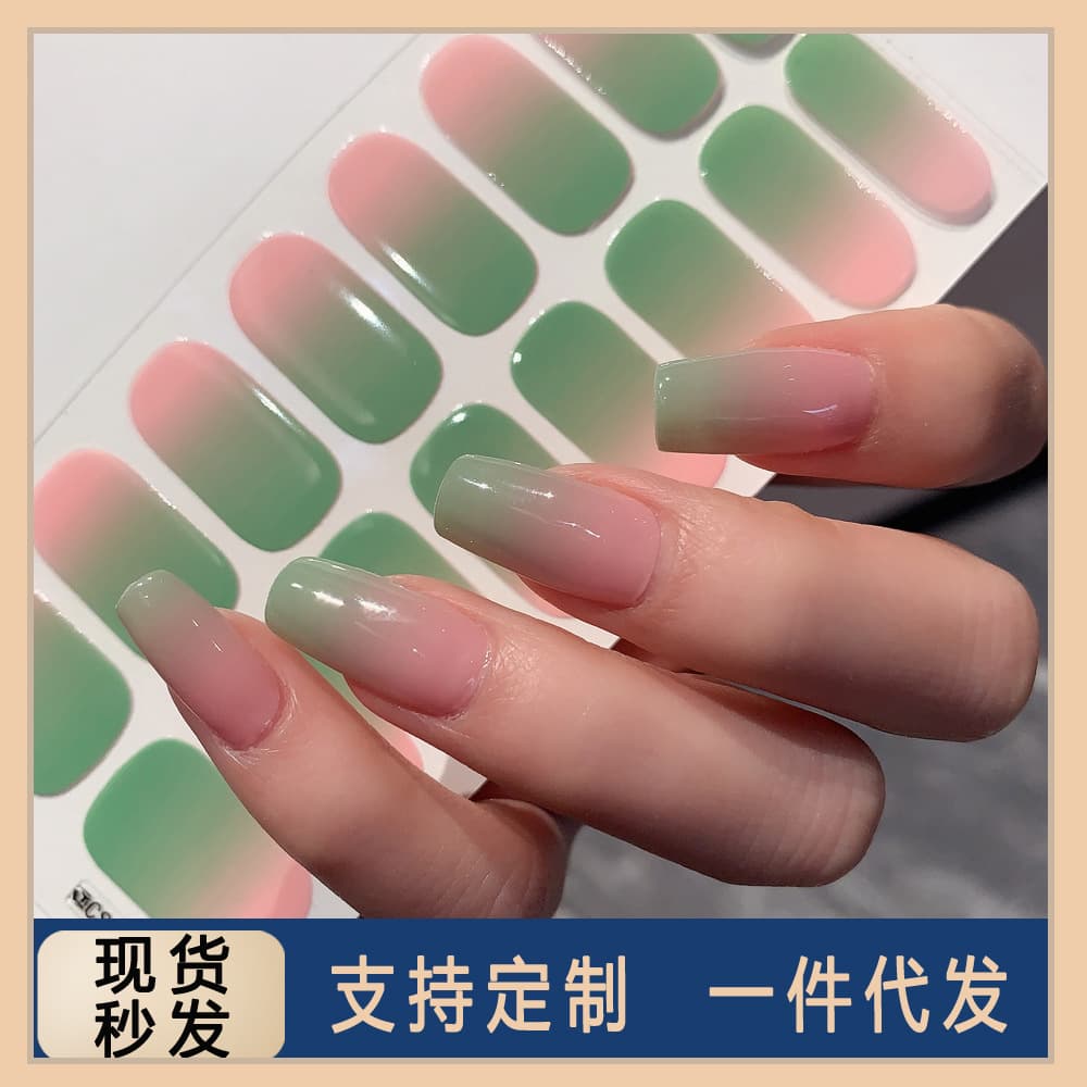 New Gradient Color Nail Stickers Full Spring and Summer Small Fresh Nail Stickers Cross-Border High-Quality Supply Spot Batch