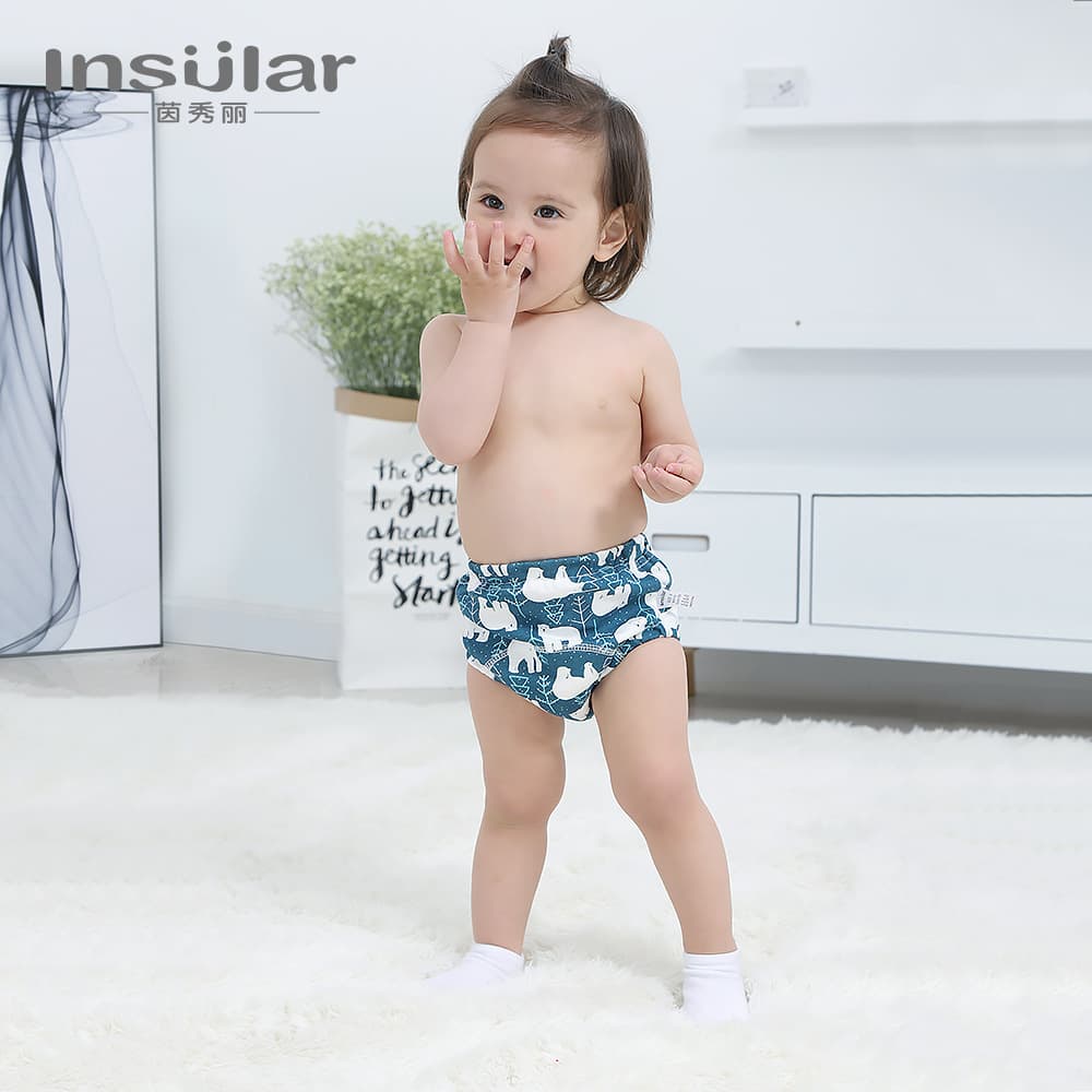 Cross-Border Baby Training Pants Washable Baby Diaper Pants Washable Baby Diaper Cover Breathable Potty Training Pants