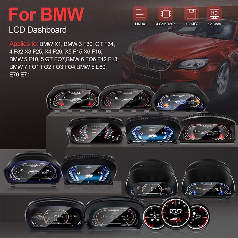 Suitable for BMW f10/f20/f30/e60/e70/e90 instrument panel Lehua full LCD car instrument panel