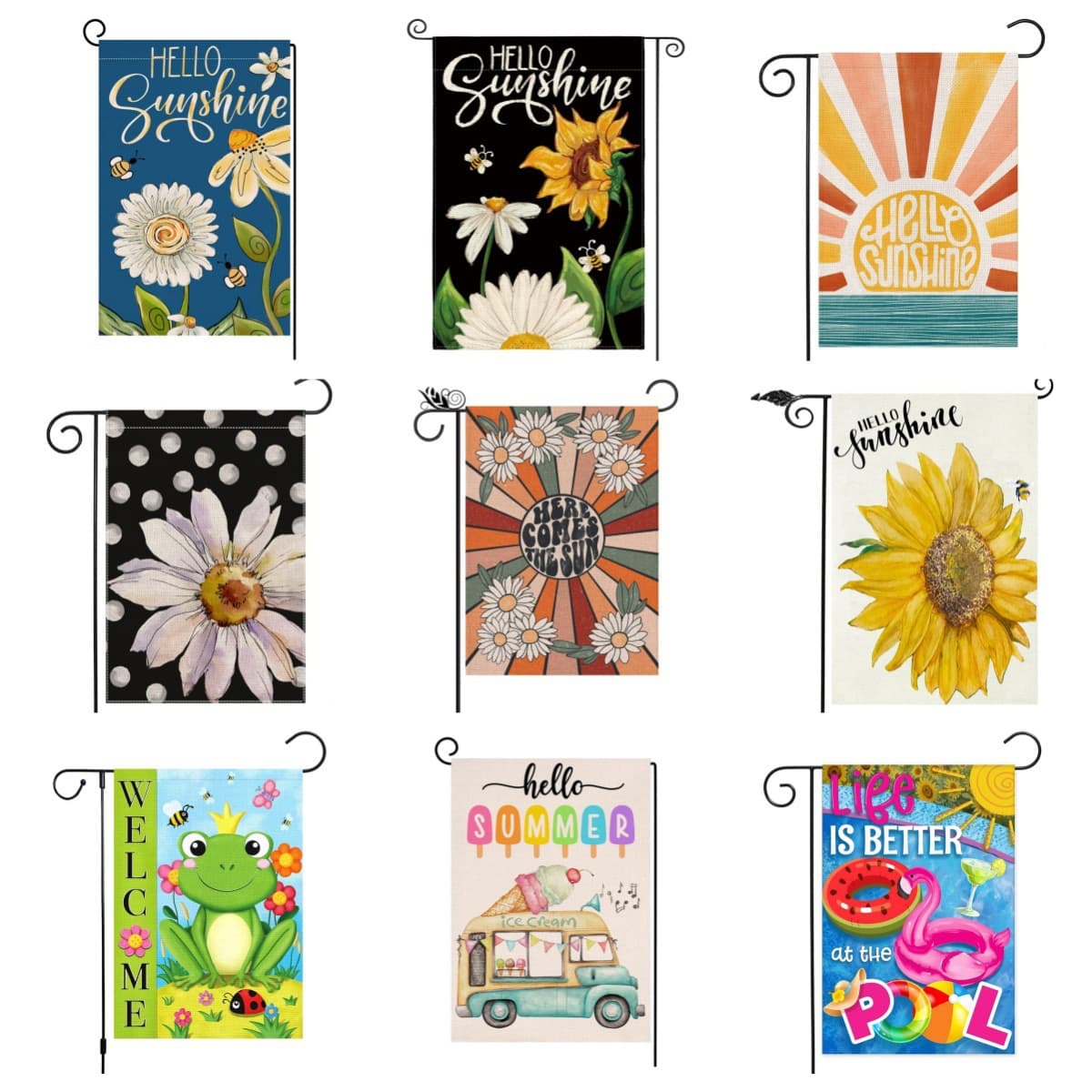 Cross-border Sunflower Spring Summer Garden Flag Amazon temu New Daisy Print Yard Flag Decoration Outdoor