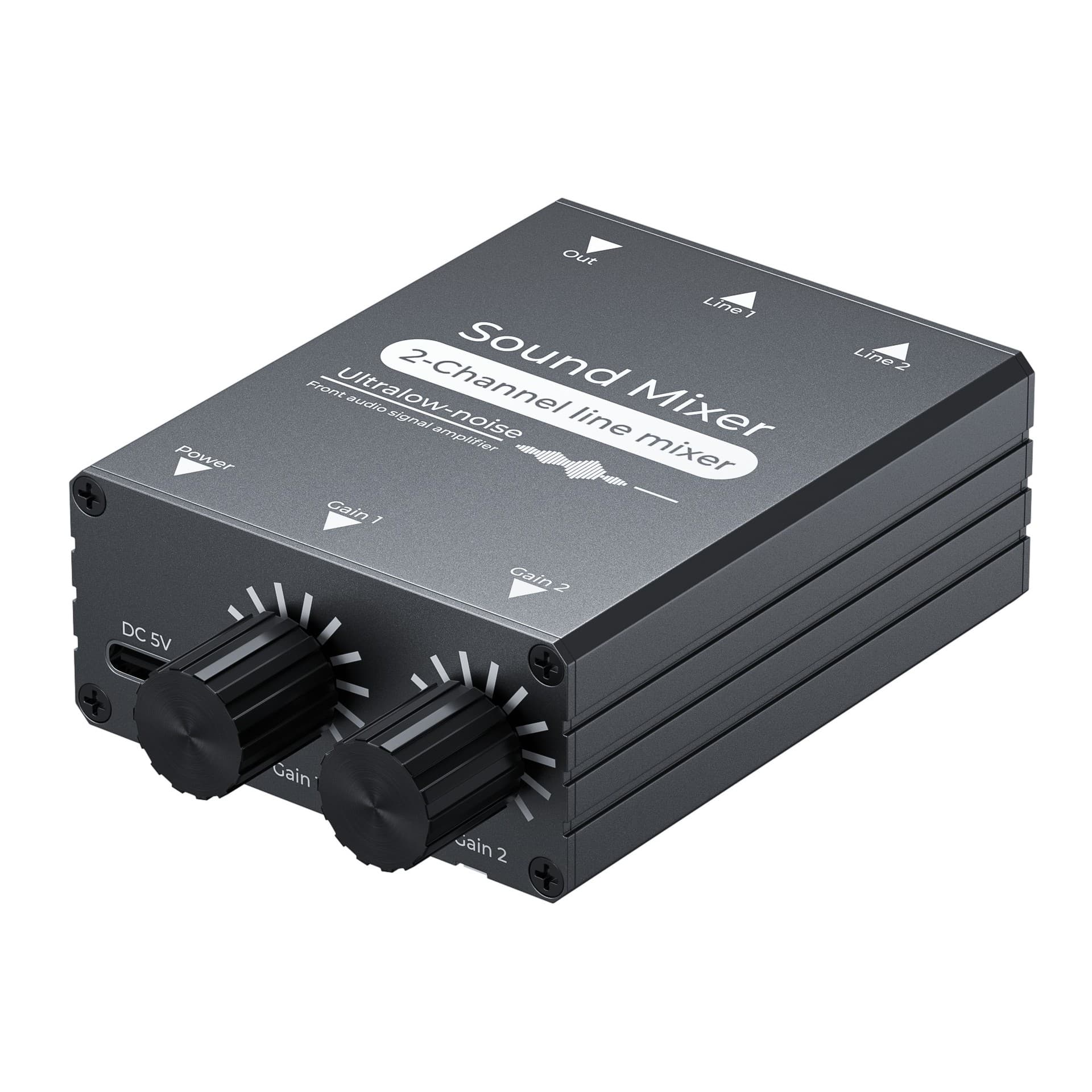 Cross-Border Live Streaming Audio Mixer 3.5mm Audio Synthesizer Two-In-One-Out Audio Switcher Live Streaming Synthesizer