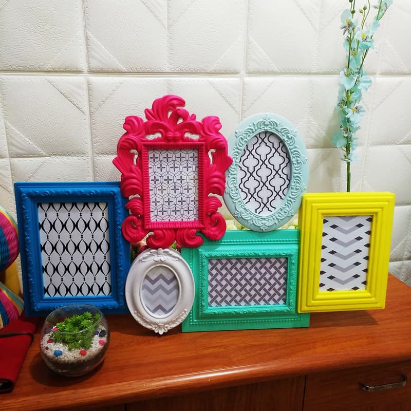 Amazon AliExpress cross-mirror European photo wall photo frame wedding photos living room sofa background wall plastic photo frame