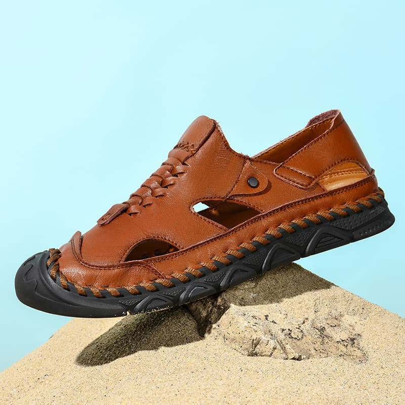 Cross-Border Cowhide Slippers Men Summer Outdoor Men's Beach Sandals Men's Trendy
