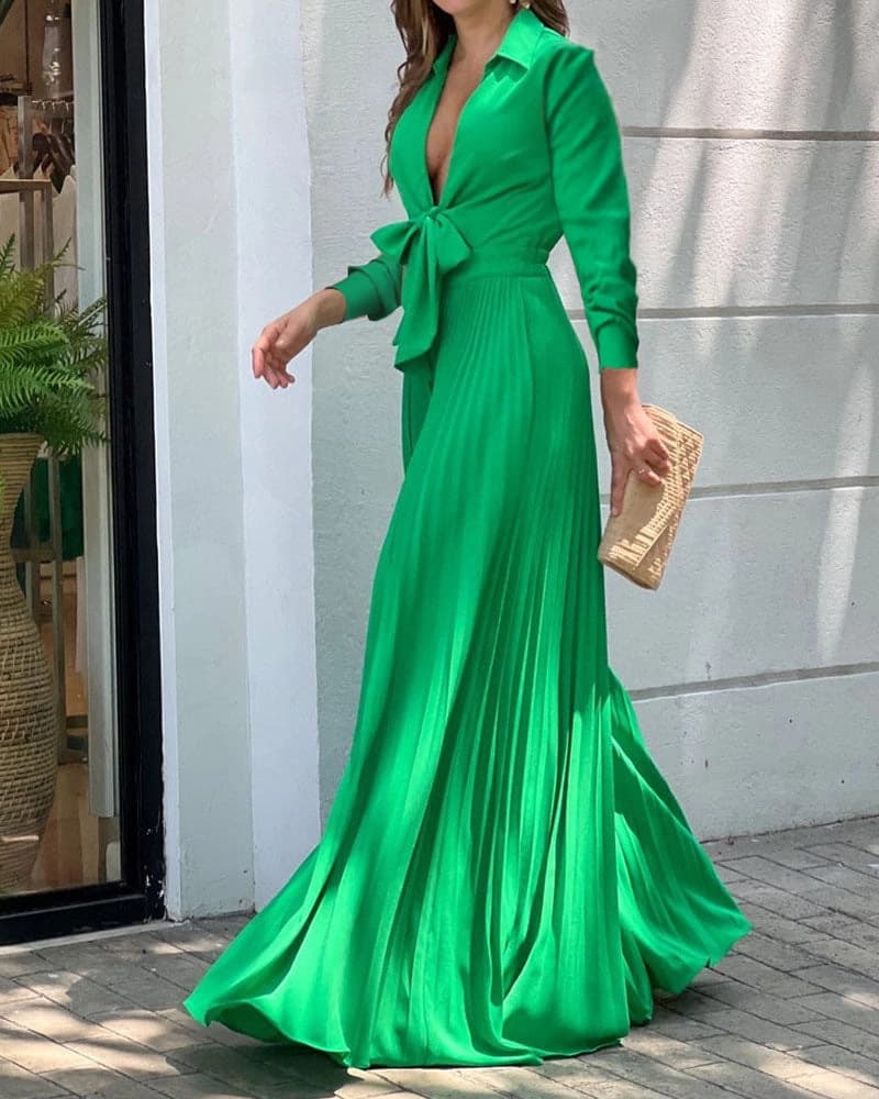 Cross-border European and American women's clothing 2023 autumn V-neck long-sleeved collared top loose wide-leg jumpsuit women's European and American style