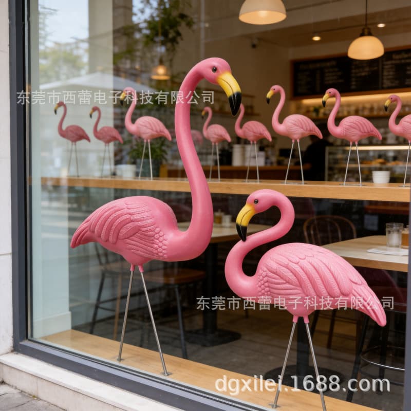 Cafe window flamingo ornaments HDPE environmentally friendly material Internet celebrity check-in point decoration
