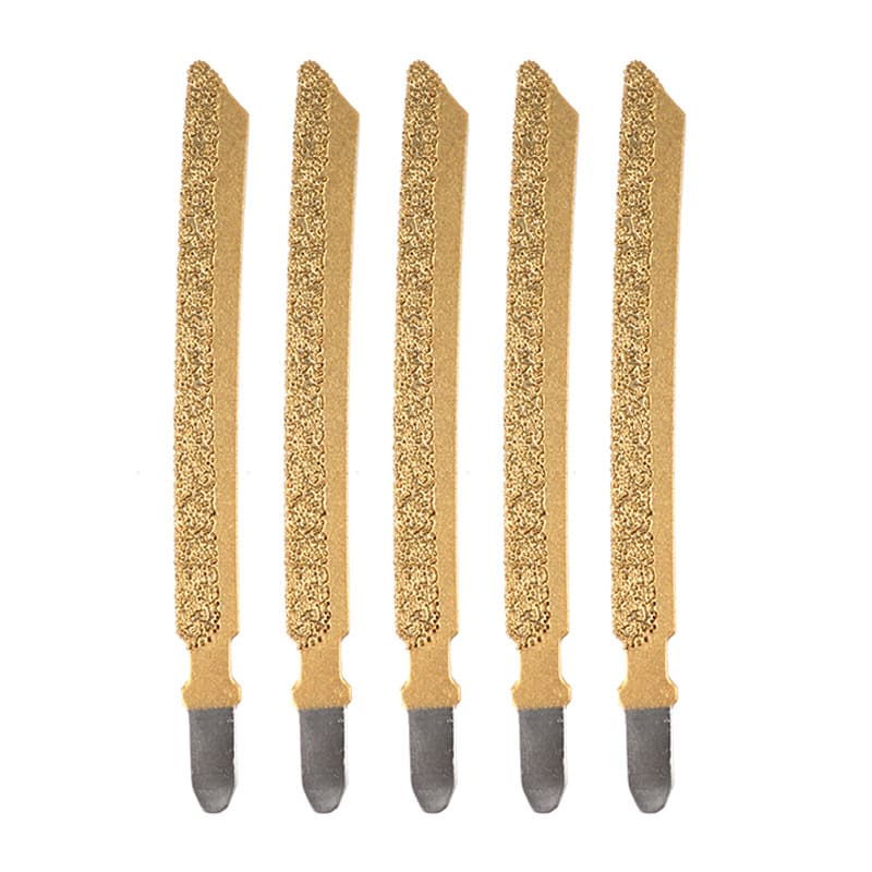Diamond jigsaw blades, brazed reciprocating saw blades, stone and ceramic cutting saw blades, artificial stone cutting saw blades.