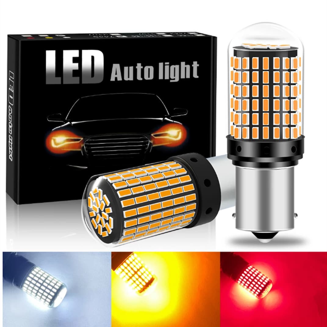 Car LED brake light 1157 3014 144smd bulb high brightness anti-flash 1156 turn signal Canbus