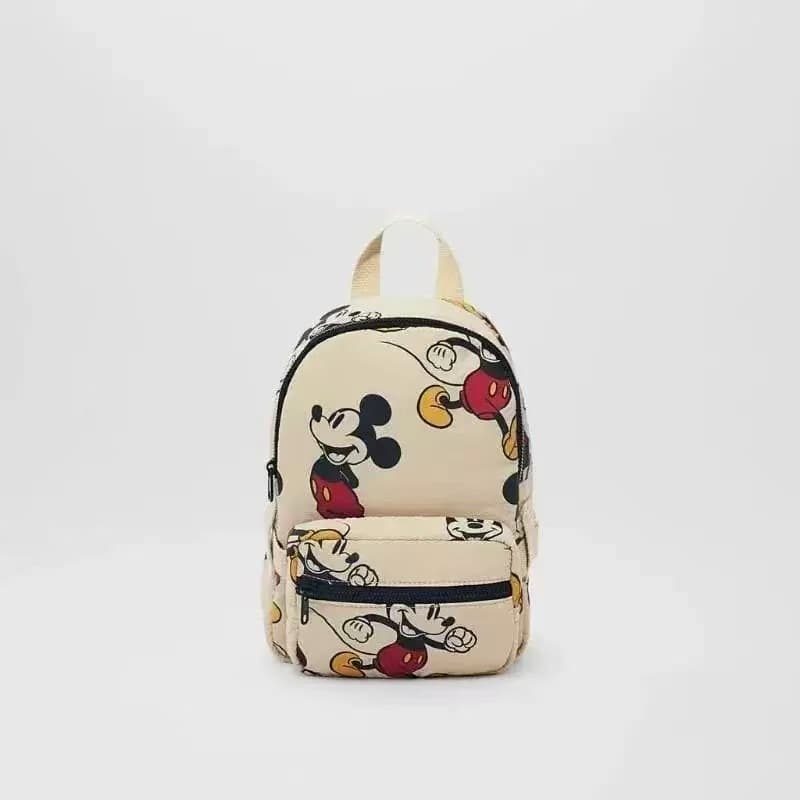 Cute Mickey Mouse Printed Kids School Bag Lightweight Nylon Unisex Kindergarten Backpack Children Trendy Double Shoulder Bag