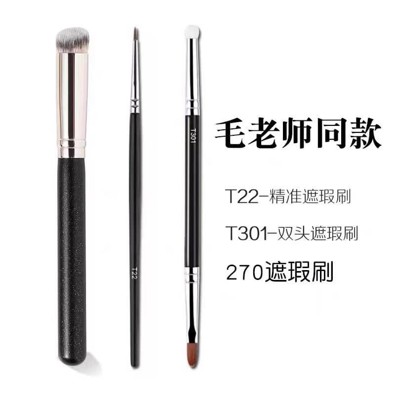 Cangzhou Makeup Brush, Same Model as Teacher Mao, T301 Double-Ended Sponge Head, T22 Eyeliner and Concealer Brush, Cross-Border Beauty Tools