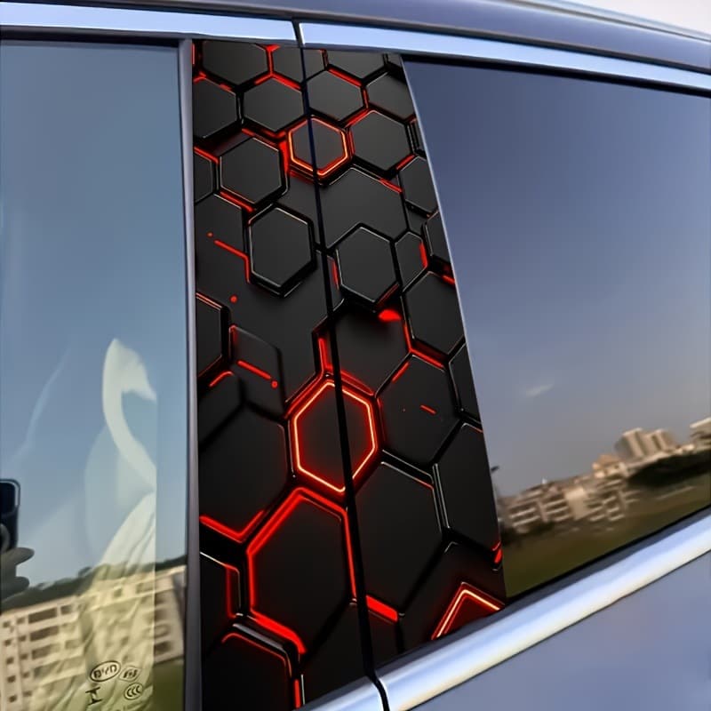 Cross-border TEMU Amazon Exclusive 2-Piece Set Plaid Pattern Car Sticker, Suitable for All Vehicle Models