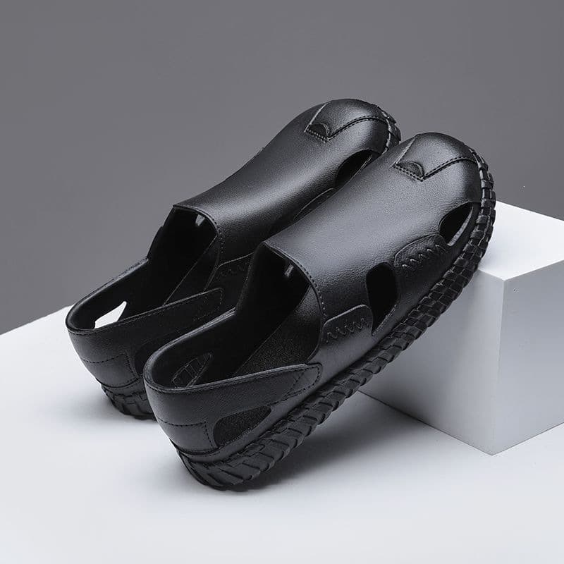 Soft Sole Sandals Summer 2026 New Non-Slip Casual Outdoor Beach Shoes Men's Sports Slippers Black