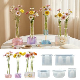 Cylindrical Spherical Hydroponic Vase Base Silicone Mold DIY Living Room Decor Ornament Silicone Mold