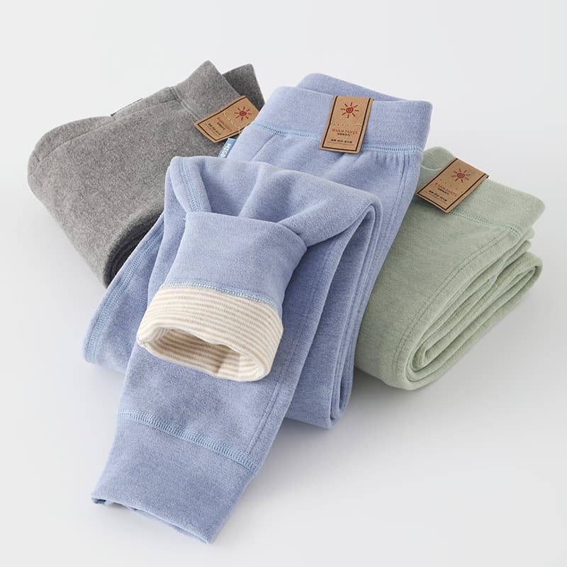 New style cashmere double-layer boys' thermal pants for autumn and winter, girls' woolen thick thermal pants, children's cotton pants.