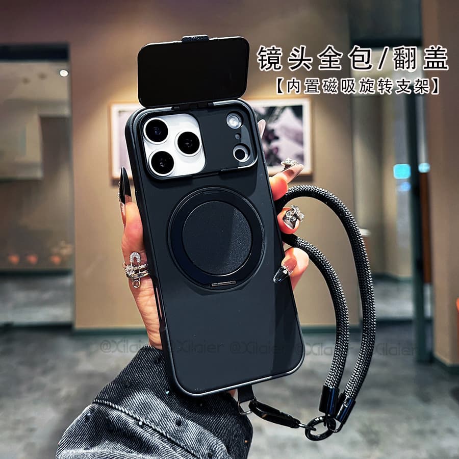 Compatible with Apple iPhone 17 Air Minimalist Case 16 Plus Flip Camera Lens Protective Cover with Built-in Rotating Stand New Style