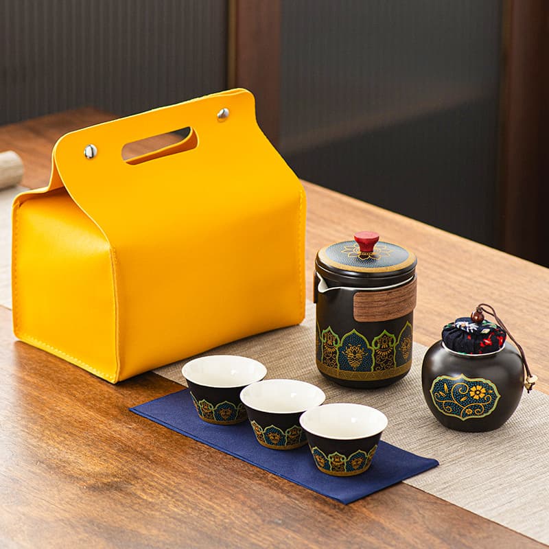 Travel Tea Set Small Portable Kung Fu Tea Set Outdoor Quick Cup Business Gift Wholesale with Logo Printing