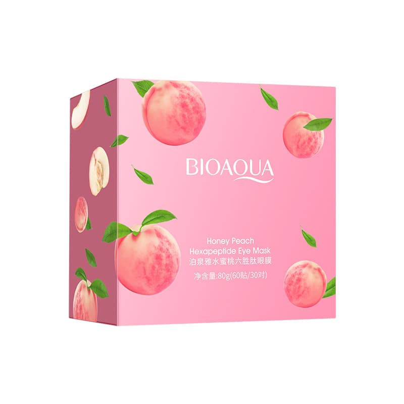 Boquanya Peach Hexapeptide Moisturizing Eye Mask - Nourishing, Hydrating, Gentle, Smooth, and Soothing Eye Care Patches