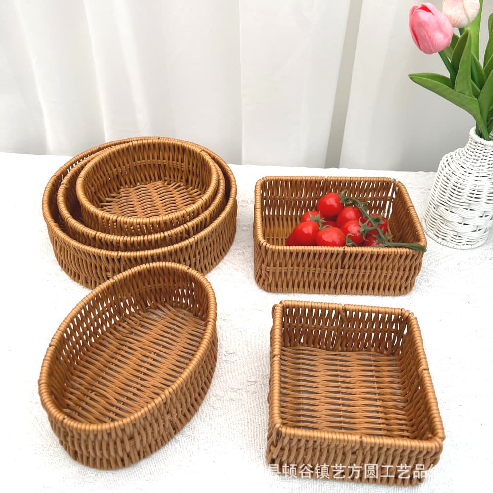 Plastic Woven Basket Hotel Style French Fries Sesame Seed Storage Basket Customizable Chinese Manufacturer PP Material