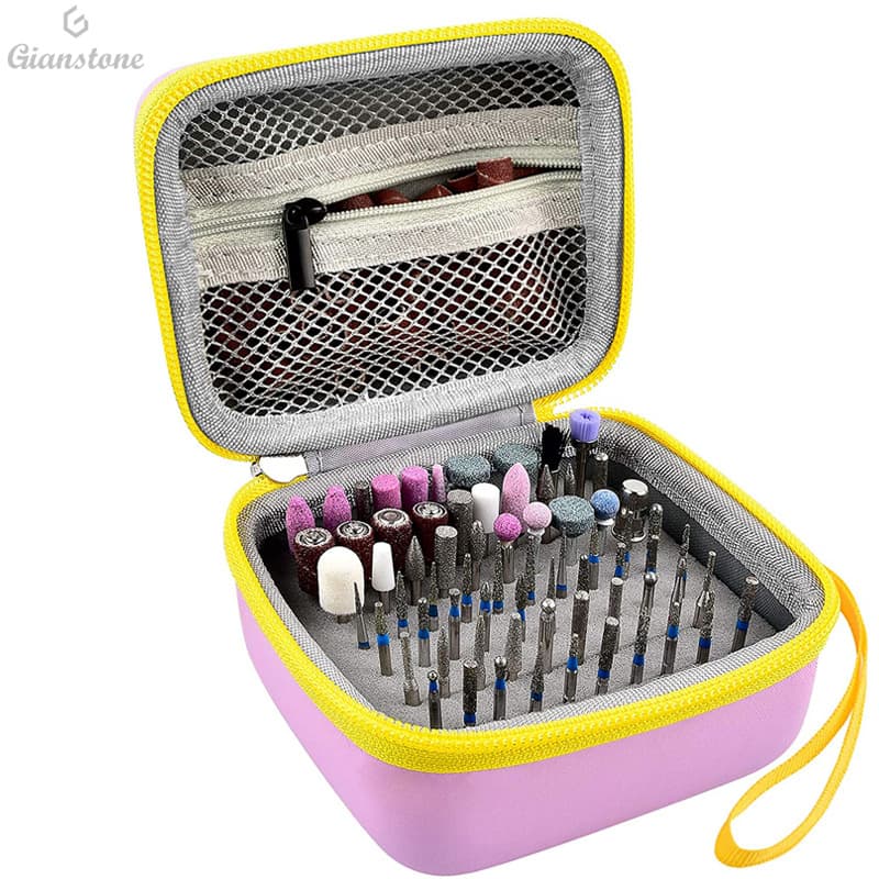 Manufacturer EVA manicure drill bit bag Nail drill bit brush file head storage bag Manicure tool set box