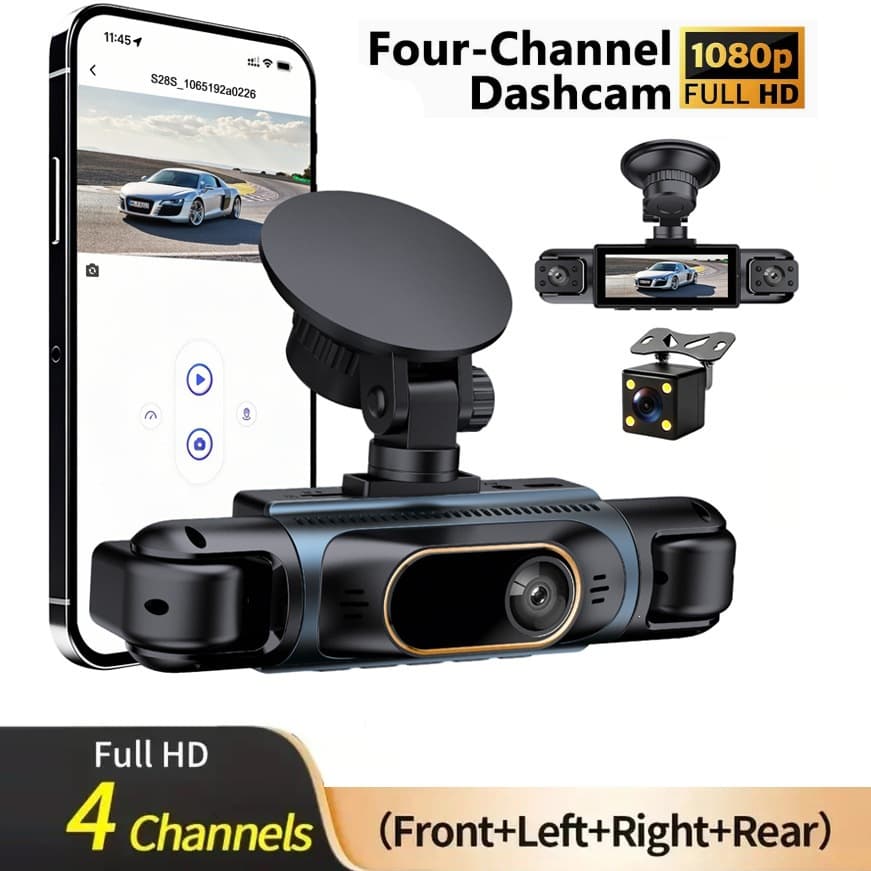 S28S cross-border European and American driving recorder four-record wifi connection high-definition 1080P recorder factory dashca