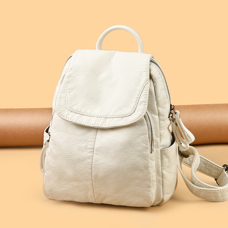 Fashion Soft Leather Backpack for Women 2026 Minimalist New Style Large Capacity Travel Bag Schoolbag Casual