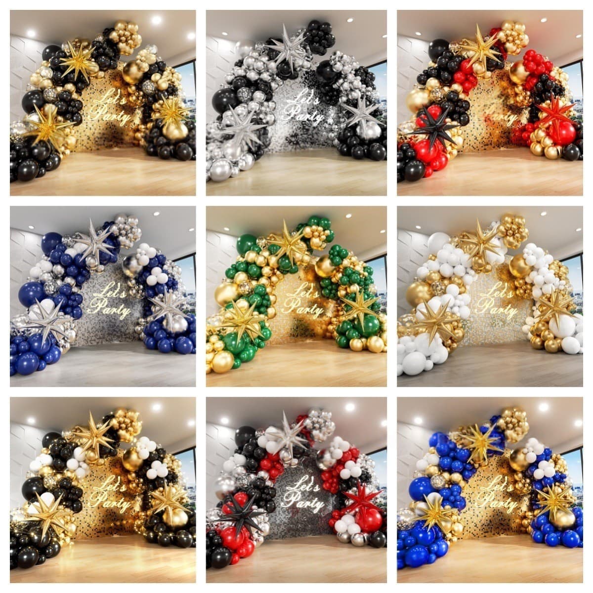 Exploding star balloon chain arch package birthday party graduation event birthday decoration package aluminum film balloon