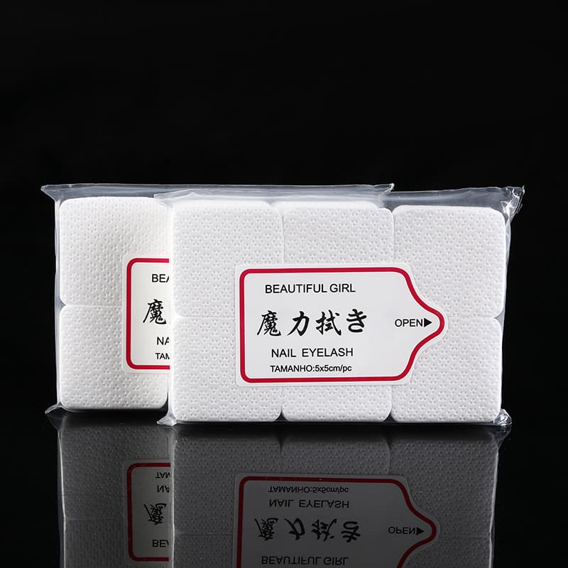 Plum Blossom Pattern Nail Polish Remover Wipes Lint-Free Thickened Magic Nail Polish Remover Cotton Eyelash Glue Cleaner Nail Polish Nail Art Supplies