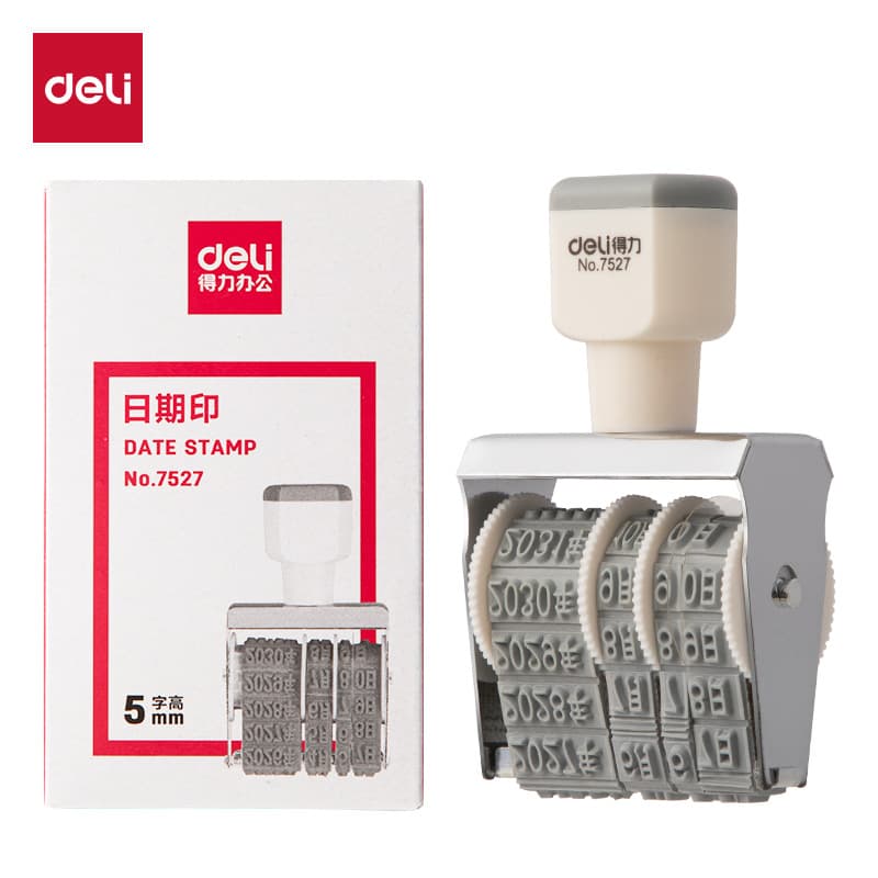 Deli 7527 Date Stamp, 5mm Year-Month-Day Stamp, Deli Number Stamp, Adjustable Date Seal