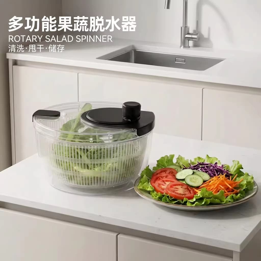 Hand-cranked vegetable dehydrator, fitness meal, salad, fruit and vegetable spinner, multi-functional cleaning and water-drying dehydrator