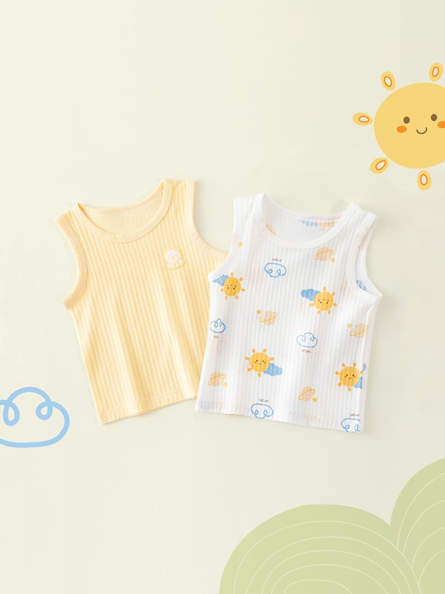 Newborn Baby Vest, Inner Wear Undershirt for Boys, Tank Top for Girls, Pure Cotton, Thin Summer Style