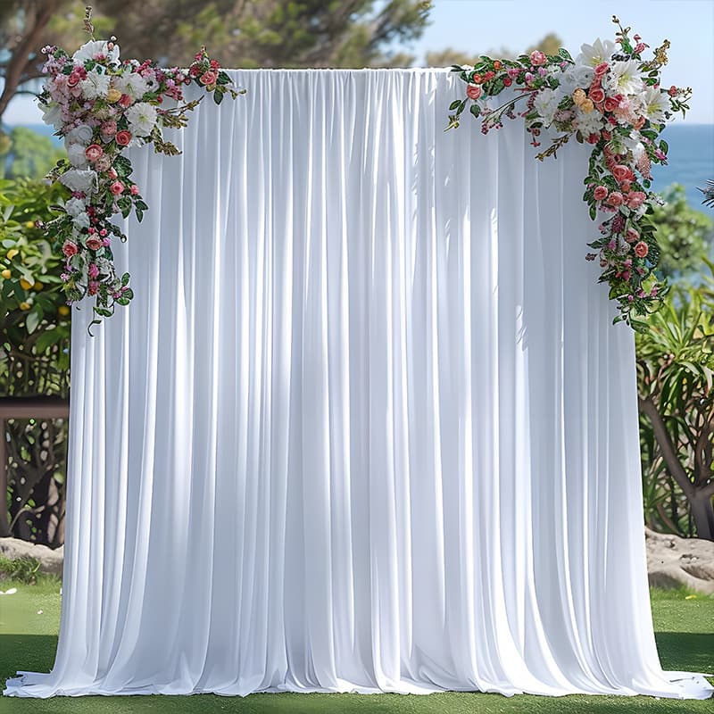 Cross-border wedding background curtain milk silk stage curtain stretch fabric background cloth Amazon milk white