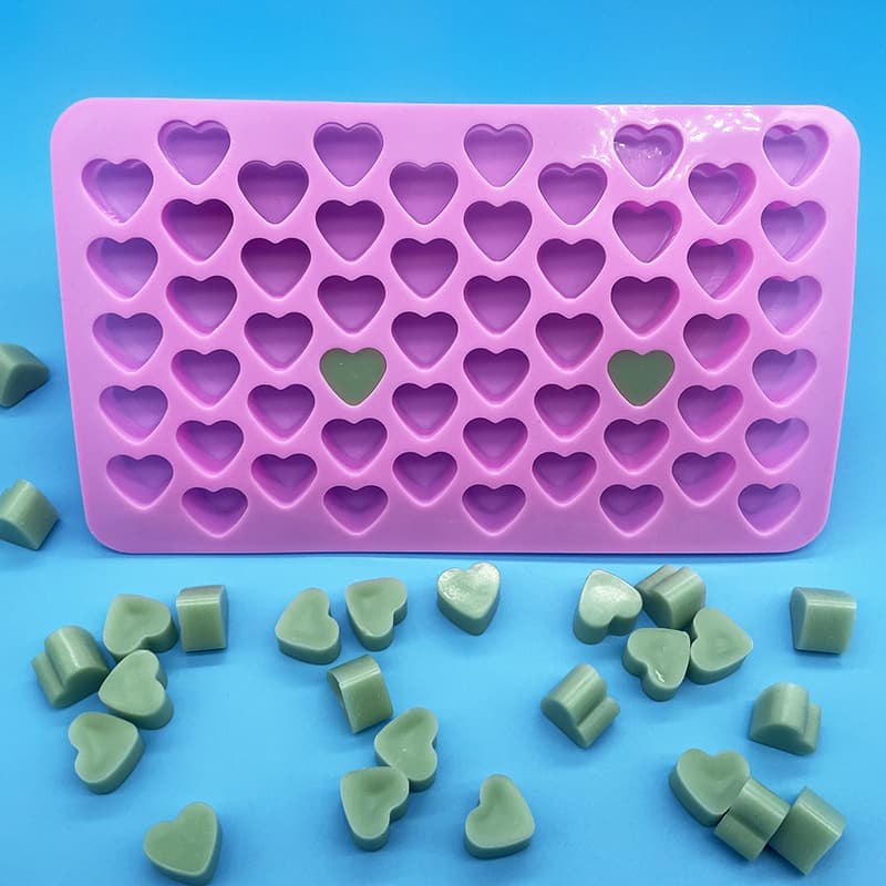 Cross-border 55-Piece Heart-Shaped Mini Silicone Mold, Non-Stick Chocolate DIY Cake Accessory, Silicone Cake Mold