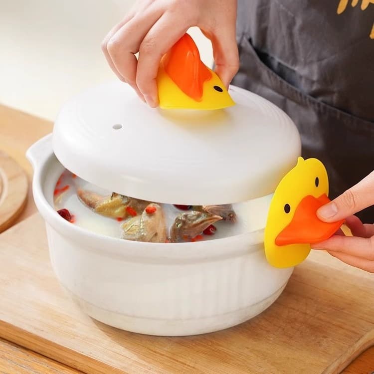 Duck-Shaped Insulating Gloves Non-Slip for Microwave and Pot Lids