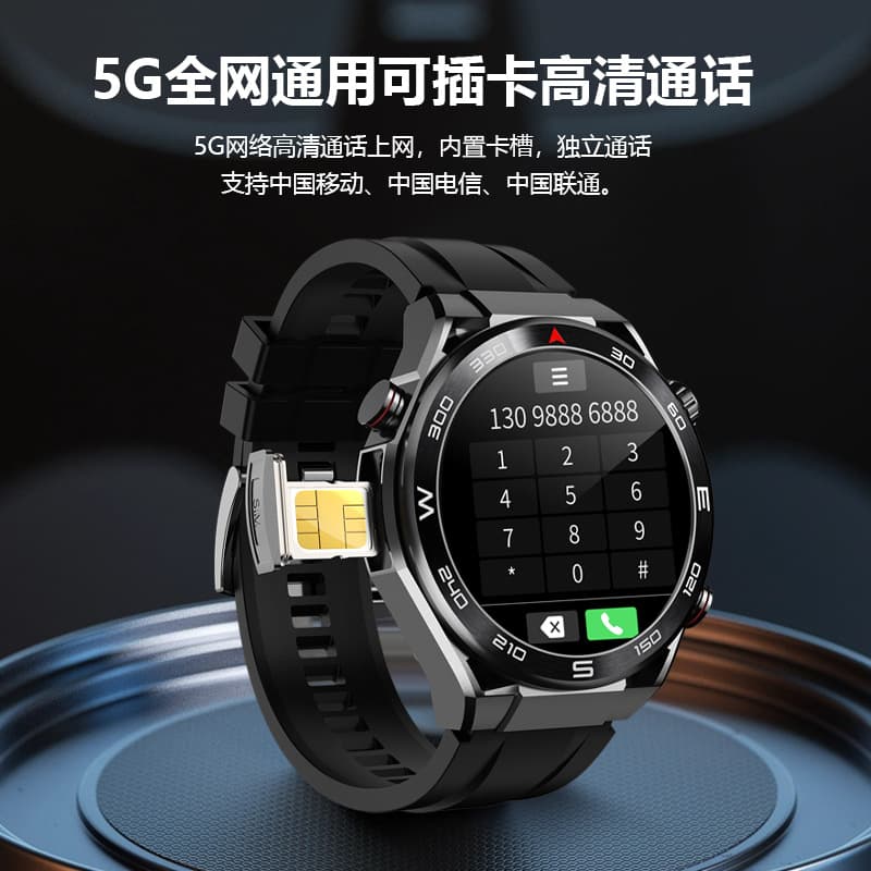 New 4G card watch AMOLED round screen dual camera video call APP download B8 Android smart watch
