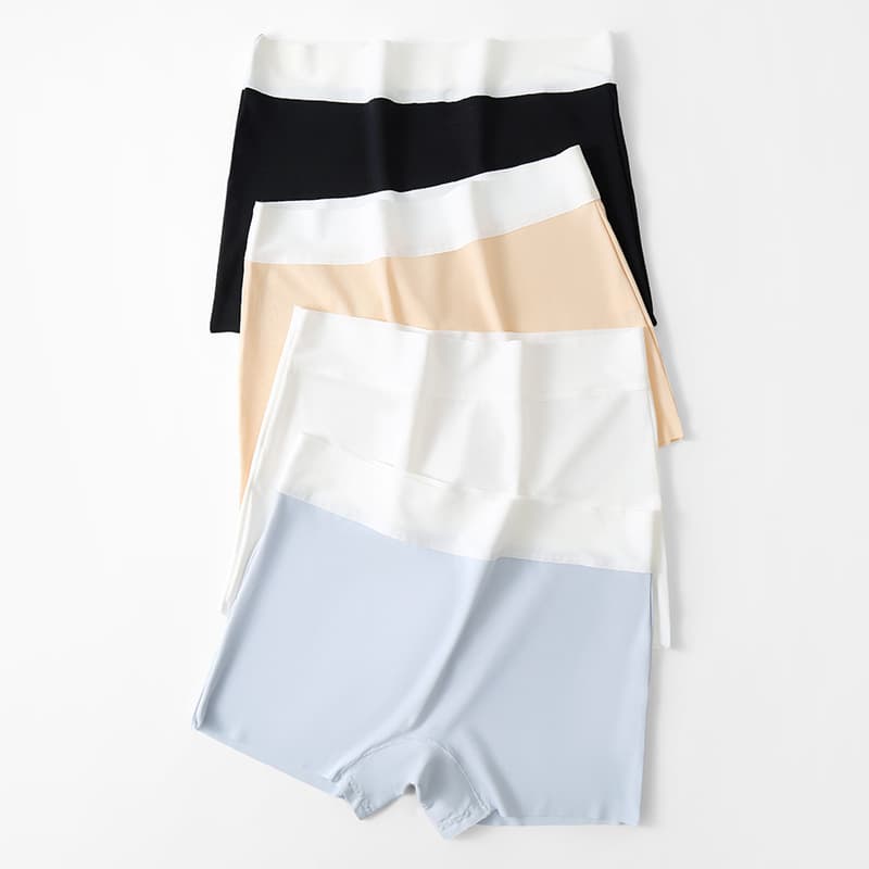 New style ice silk boxer briefs for women, anti-exposure, pure cotton crotch, student summer base layer, elastic four-way safety shorts, TEMU.