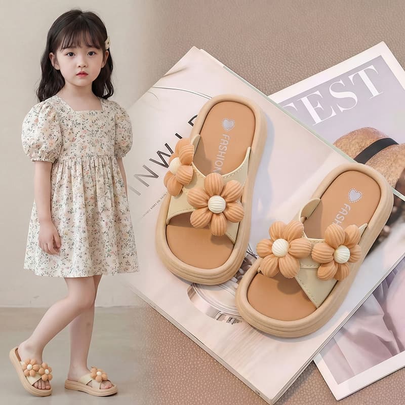 Girls' Sandals 2026 New Summer Non-Slip Odor-Resistant Soft Sole Parent-Child Sandals Fashion Princess Slippers