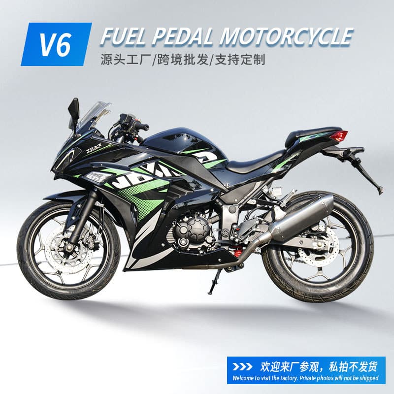 Cross-border Full Container Custom V6 Motorcycle Single Swing Arm Street Bike Street Legal Dual Cylinder Water-Cooled Motorcycle Export to Mexico
